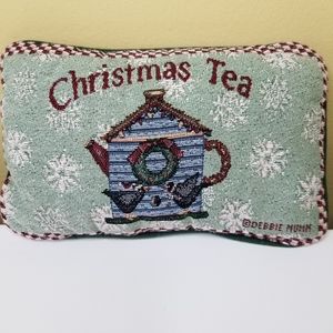 Debbie Mumm Christmas Tea Tapestry Rectangular Throw Pillow 12"‎ x 7" Bird House